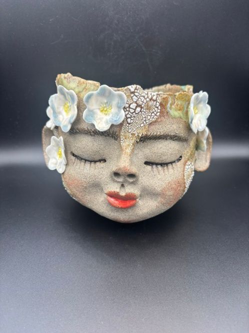 Hovedbilde Kunst ansikt til blomst stående #39